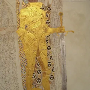 The Beethoven Frieze, Detail: Knight in Shining Armor. Artist: Klimt, Gustav (1862-1918)