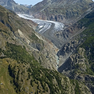 Belalp tourism region, with views of Aletsch Glacier, Strahlhorn, Eggishorn and Bettmerhorn, Bernese Alps, Canton of Valais, Switzerland