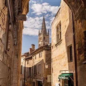 Bell tower under the arch, Saint-Emilion, France