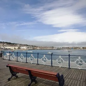 bench, boats, clouds, day, dock, dorset, empty, england, europe, nobody, ocean, outdoor bench, boats, clouds, day, dock, dorset, empty, england, europe, nobody, ocean, outdoor