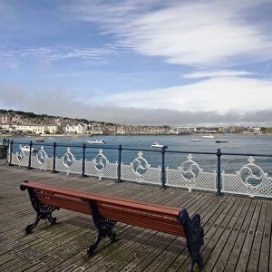 bench, boats, clouds, day, dock, dorset, empty, england, europe, nobody, ocean, outdoor