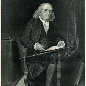 Benjamin Franklin Engraving Print (1867)