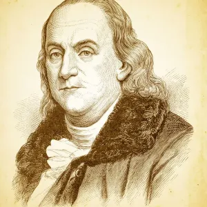 Benjamin Franklin Engraving Print