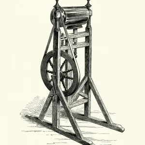 Benjamin Franklin's First Electrical Machine Print