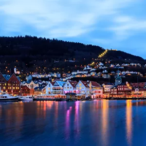 Bergen Norway at twilight