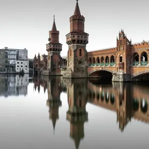 Berlin Oberbaum Bridge Print with Spree Reflection