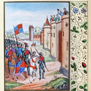 Berwick surrendering to to King Edward III of England after Battle of Halidon Hill, 1333