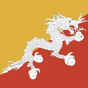 Bhutan Print - A Map of the Country's Flag