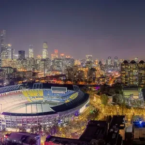 A bird s-eye view of Beijing Workers Stadium A bird s-eye view of Beijing Workers Stadium