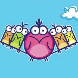 Birds on Wire Illustration Birds on Wire Illustration