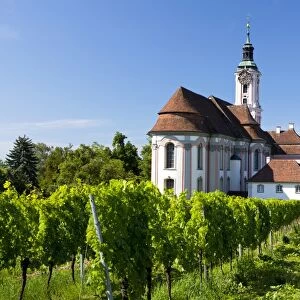 Birnau Monastery Church in summer on Lake Constance, Baden-Wuerttemberg, Germany, Europe, PublicGround