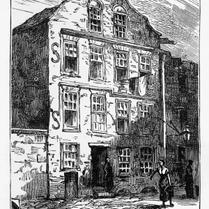 Birthplace of Dean Swift in Dublin, Ireland Victorian Engraving, 1840 Birthplace of Dean Swift in Dublin, Ireland Victorian Engraving, 1840