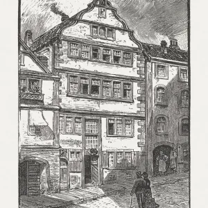 Birthplace of Ludwig van Beethoven Print, 1885 Wood engraving Birthplace of Ludwig van Beethoven Print, 1885 Wood engraving
