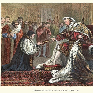 Bishop Latimer presenting the Bible to Henry VIII