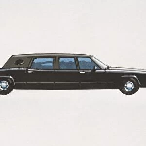 Black stretch limousine