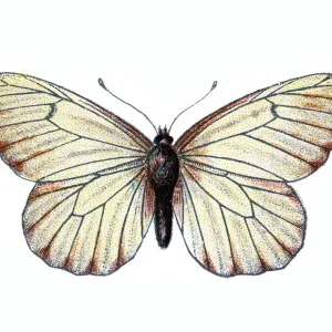 Black-veined White Butterfly Print