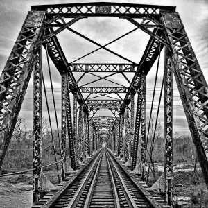 Black and White Train Bridge Print Black and White Train Bridge Print