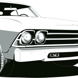 Black & White 1969 Chevelle SS