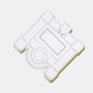 Black and white floorplan illustration of the National Museum of Irelands ground floor