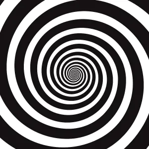 Black and White Hypnotic Spiral Print Black and White Hypnotic Spiral Print