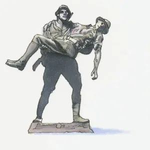 Gallipoli Memorial Print: Turkish Soldier Carries Australian Soldier