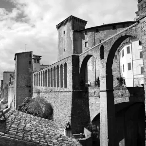 Black and White Print of Medieval Pitigliano, Tuscany Italy Black and White Print of Medieval Pitigliano, Tuscany Italy