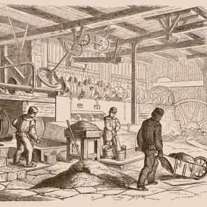 Blacksmith forging iron