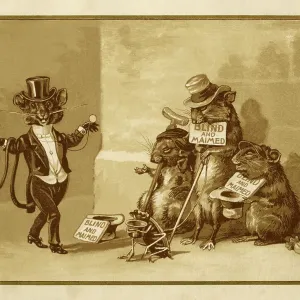 Three blind mice painting, sepia Three blind mice painting, sepia