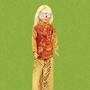 Blonde Fashion Doll Wearing Sunglasses