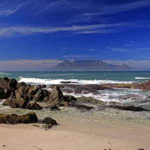 Bloubergstrand, Table Mountain at back, Cape Town, Western Cape, South Africa