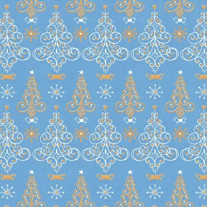 Blue Christmas Tree Pattern