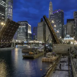 Blue Hour Chicago River Print Blue Hour Chicago River Print