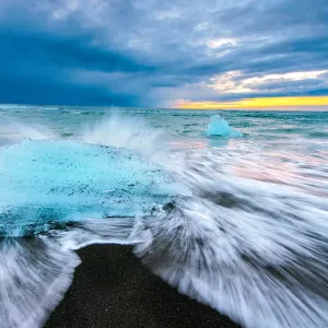 Blue Ice with beach waves Blue Ice with beach waves