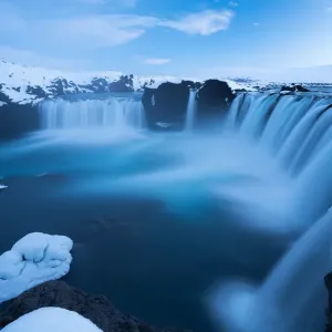 Blue light Godafoss Iceland Blue light Godafoss Iceland