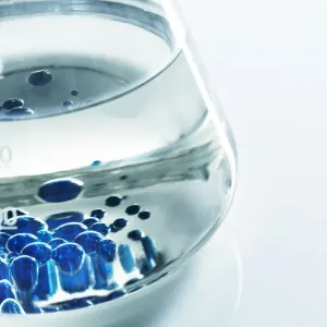 Blue Liquid in Glass Beaker Print Blue Liquid in Glass Beaker Print