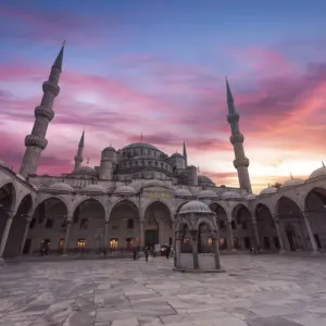 The Blue Mosque at twilight time in Istanbul, Turkey The Blue Mosque at twilight time in Istanbul, Turkey