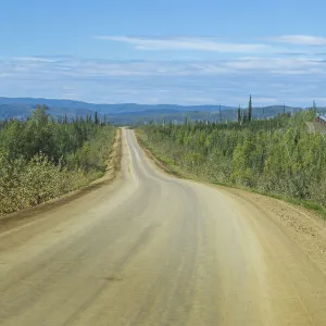 Blue sky over Dalton Highway, Alaska, USA