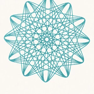 Blue Snowflake Line Drawing