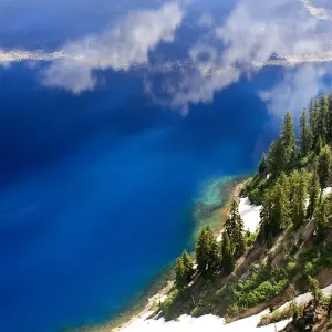 Blue water of Crater Lake, Crater Lake National Park, Oregon, USA Blue water of Crater Lake, Crater Lake National Park, Oregon, USA