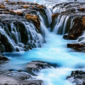 Bruarfoss Blue Waterfall Close-Up Print Bruarfoss Blue Waterfall Close-Up Print