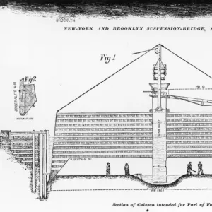 Blueprint of Brooklyn Bridge