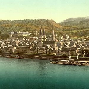 Boppard am Rhein, Rhineland-Palatinate, Germany, Historic, Photochrome print from the 1890s