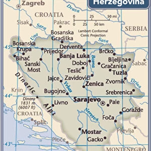 Bosnia and Herzegovina country map