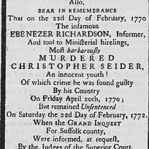 Boston Massacre Handbill Boston Massacre Handbill