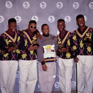 Boyz II Men And Michael Bivins During 34th Annual Grammy Awards