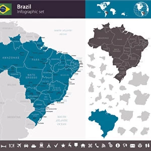 Brazil - Infographic map - illustration