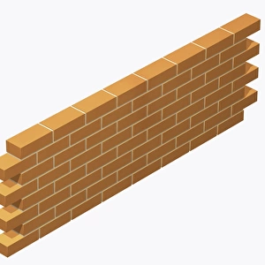 Brick wall built in stretcher bond Bricklaying pattern