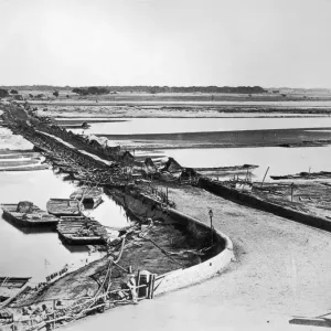 Bridge of Boats Print, circa 1858 Bridge of Boats Print, circa 1858