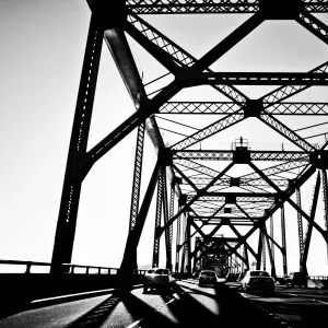 Metal Bridge Print over the Bay Metal Bridge Print over the Bay