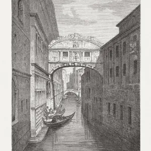 19th Century Print of the Bridge of Sighs 19th Century Print of the Bridge of Sighs